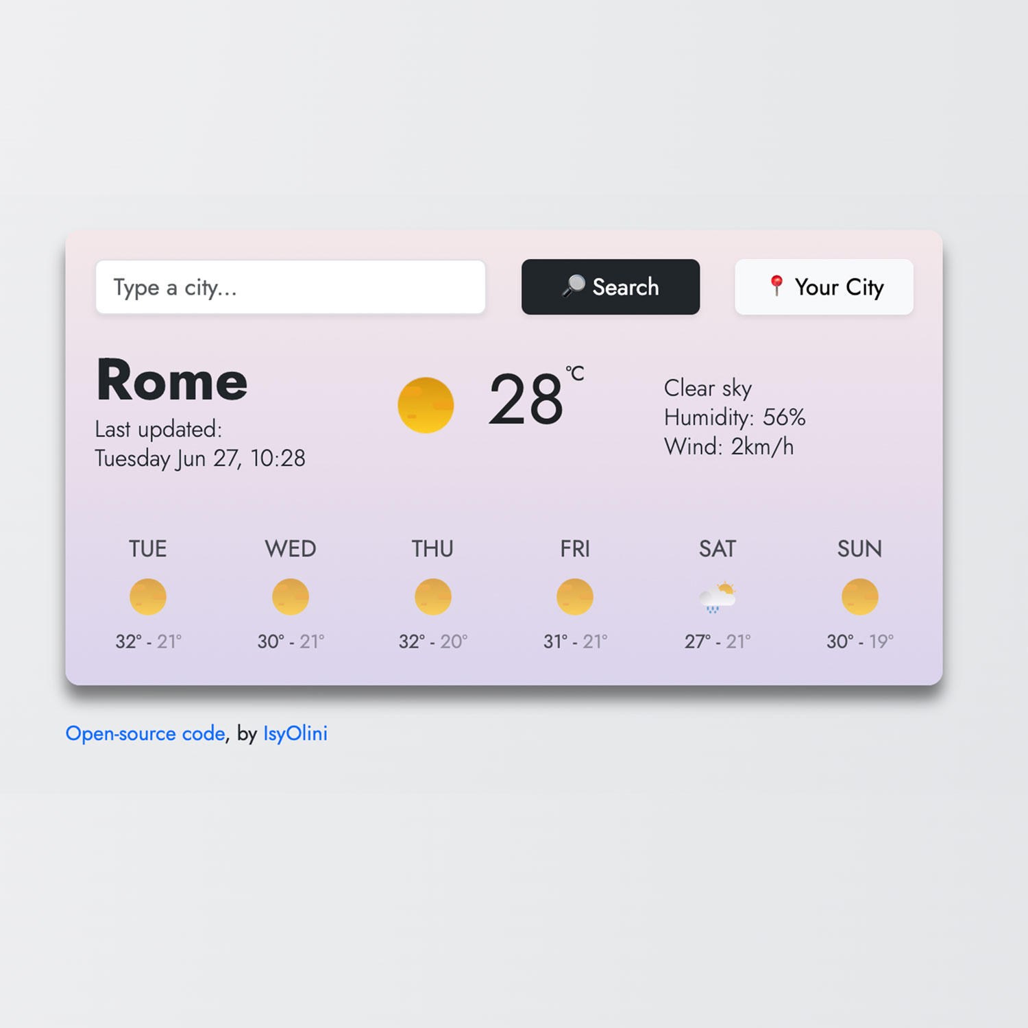 IsyOlini Weather App preview